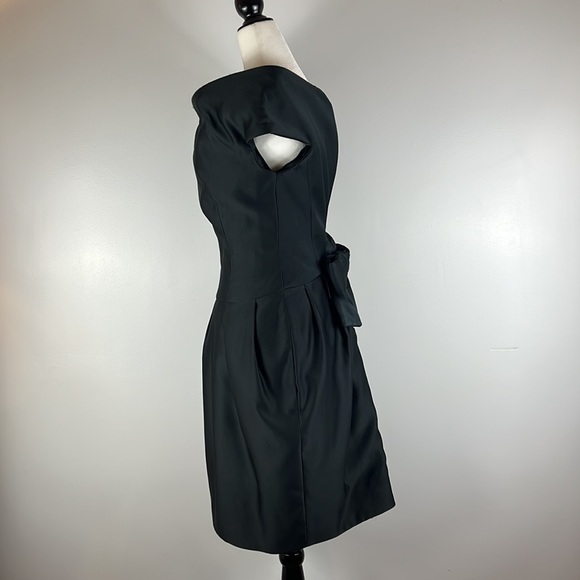 Victor Costa Vintage Black Off the Shoulder, V Back with Bow at Waist - Picture 3 of 17
